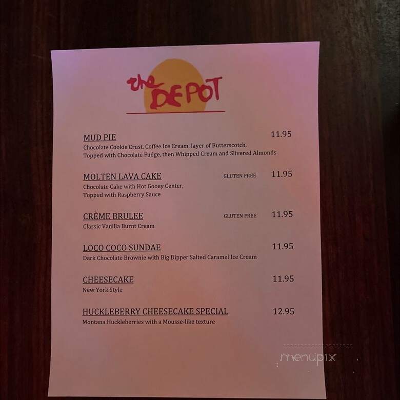 Depot - Missoula, MT menu_pic