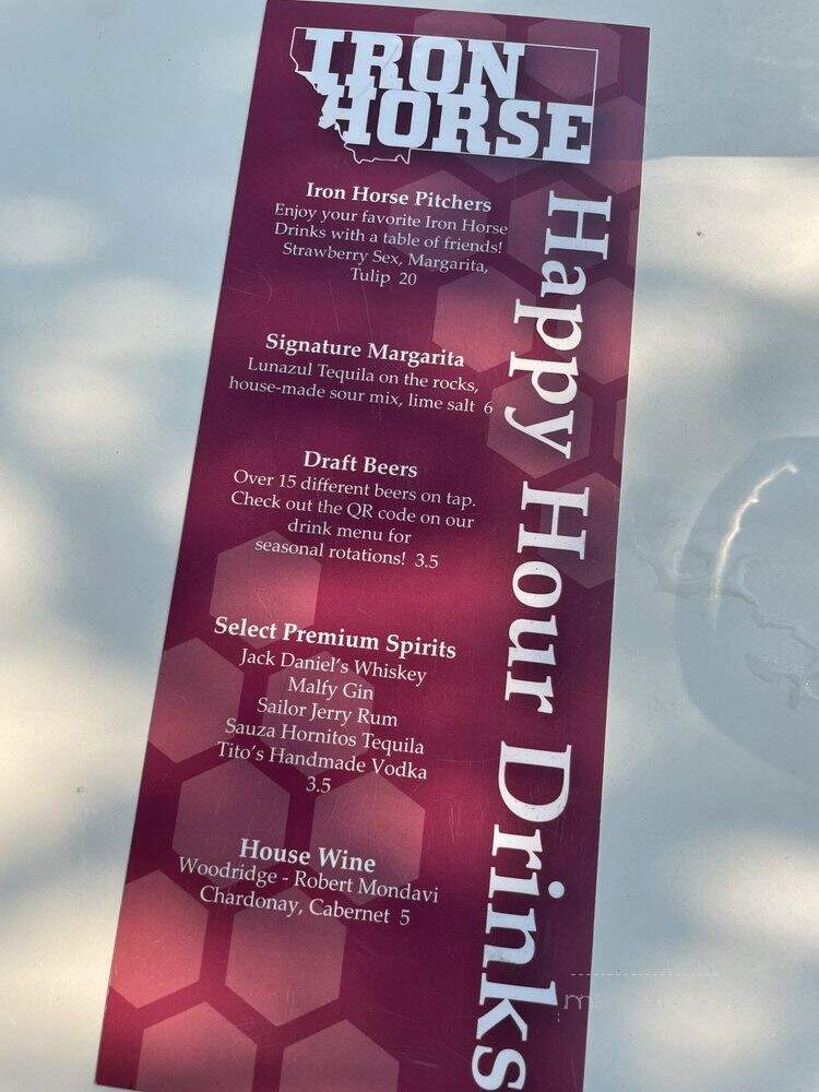 Iron Horse Brew Pub - Missoula, MT menu_pic