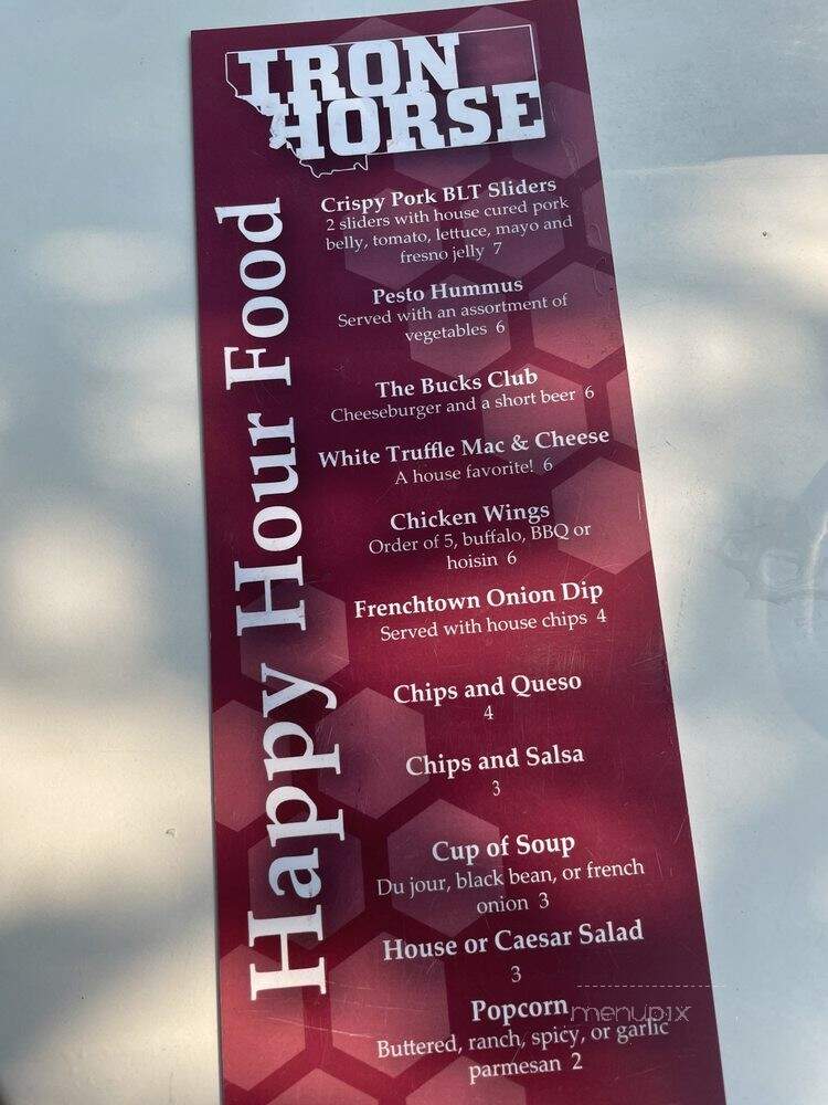Iron Horse Brew Pub - Missoula, MT menu_pic