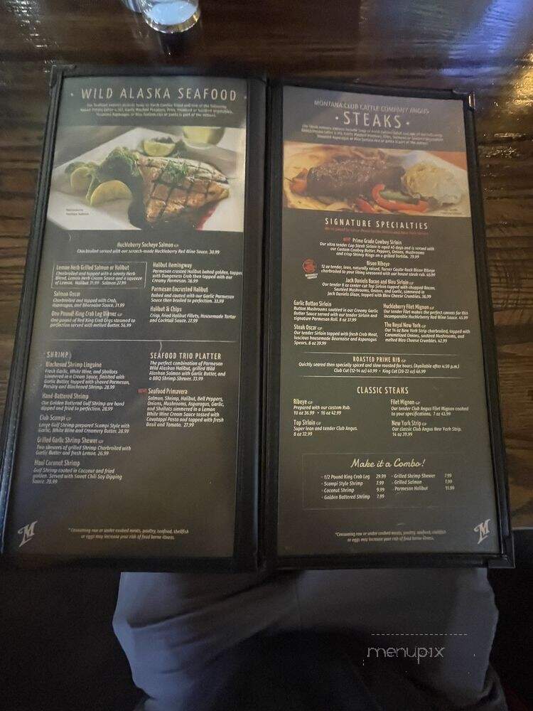 Montana Club - Missoula, MT menu_pic