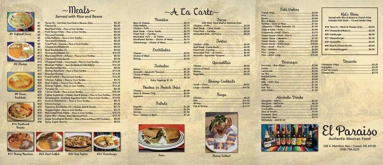 El Paraiso - Cozad, NE menu_pic