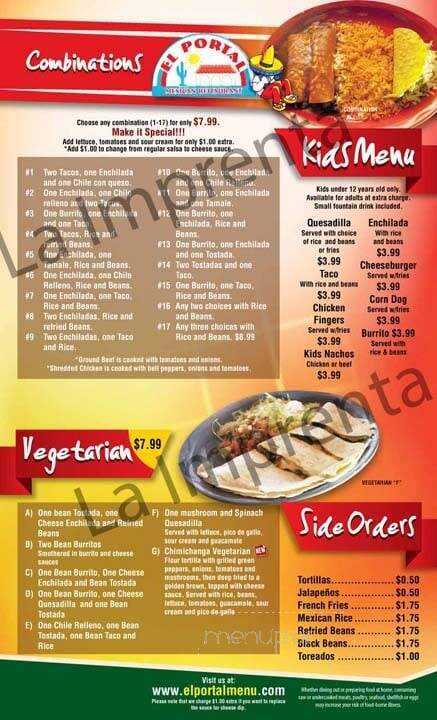 El Portal Mexican Restaurant - Nebraska City, NE menu_pic
