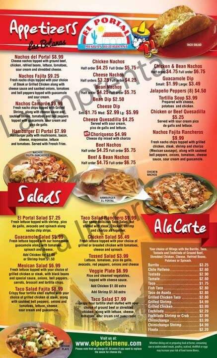 El Portal Mexican Restaurant - Nebraska City, NE menu_pic