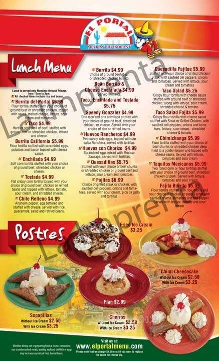 El Portal Mexican Restaurant - Nebraska City, NE menu_pic