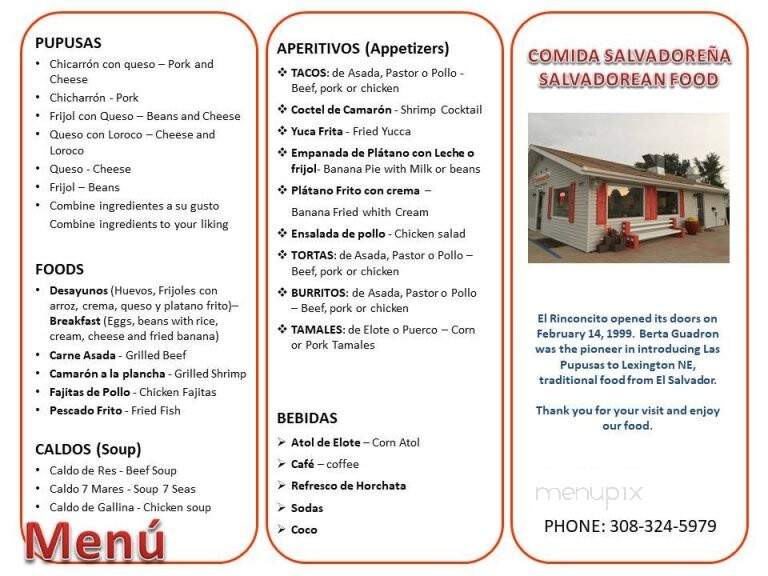 Pupuseria El Rinconcto - Lexington, NE menu_pic
