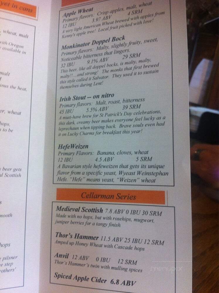 Thunderhead Brewing - Kearney, NE menu_pic