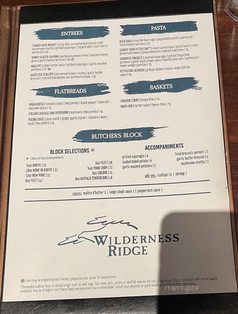 Wilderness Ridge - Lincoln, NE menu_pic