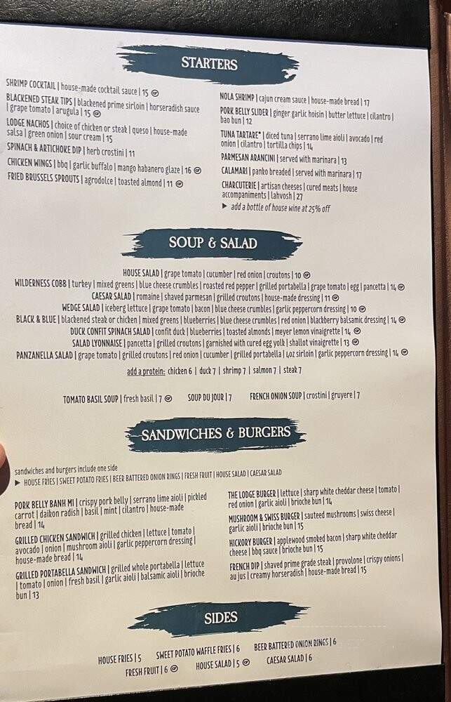 Wilderness Ridge - Lincoln, NE menu_pic