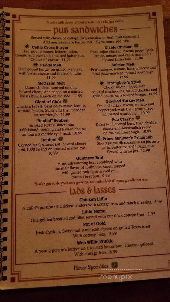 Brazen Head Irish Pub - Omaha, NE menu_pic