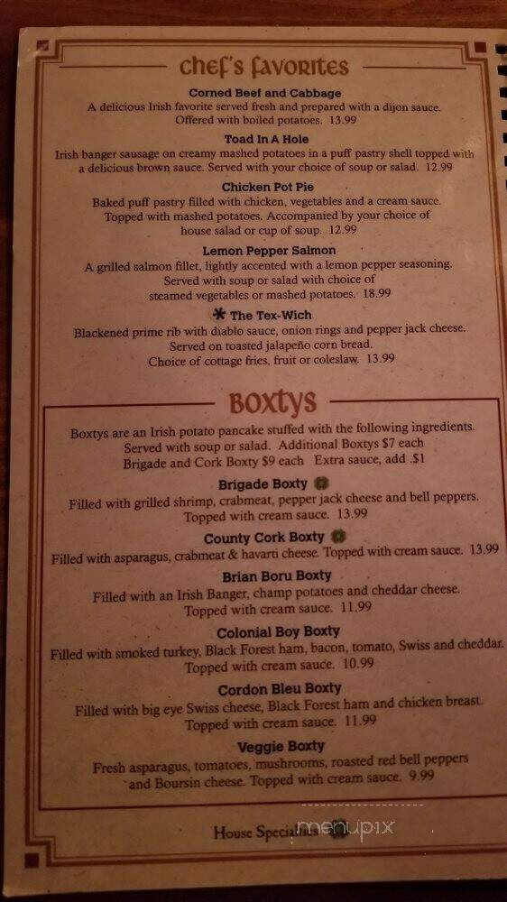 Brazen Head Irish Pub - Omaha, NE menu_pic