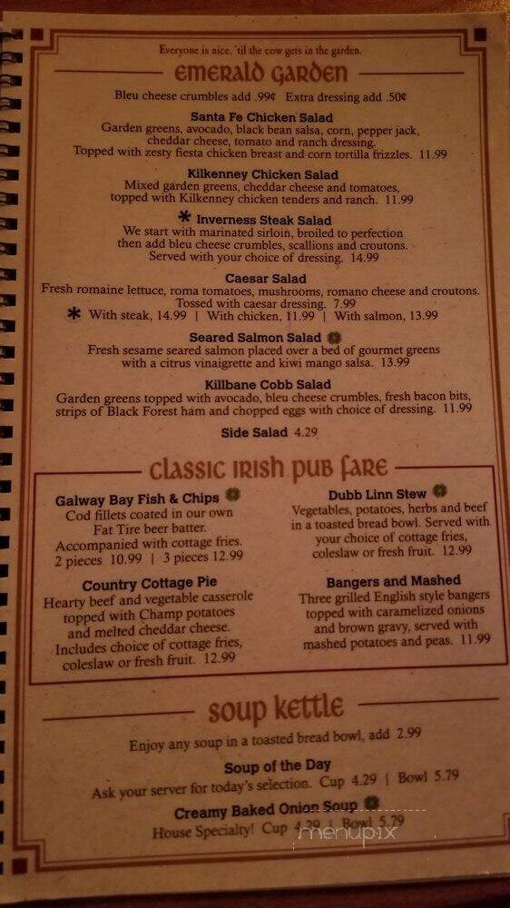 Brazen Head Irish Pub - Omaha, NE menu_pic