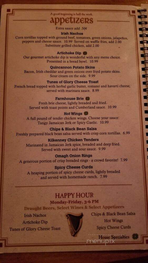 Brazen Head Irish Pub - Omaha, NE menu_pic