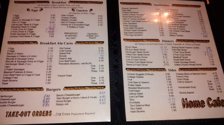 Home Cafe - Omaha, NE menu_pic