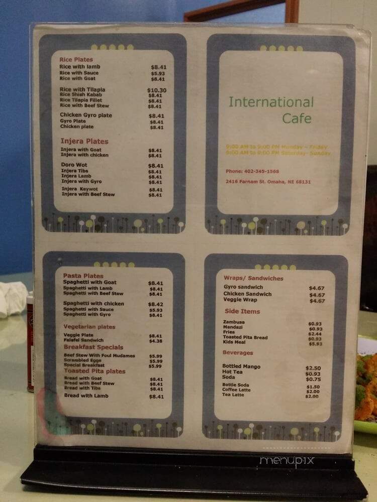 International Coffee - Omaha, NE menu_pic