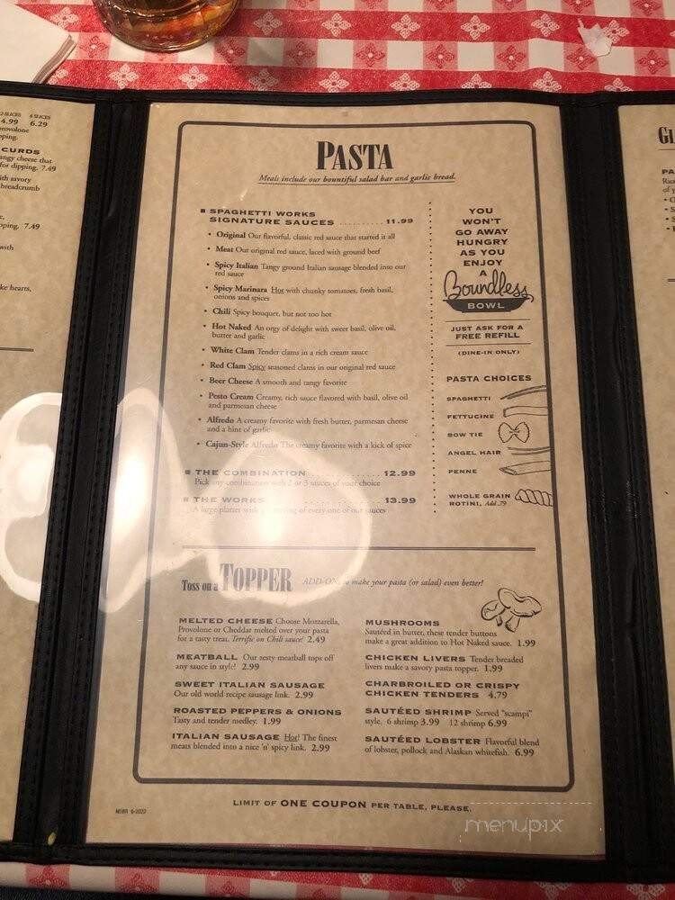 Spaghetti Works - Ralston, NE menu_pic