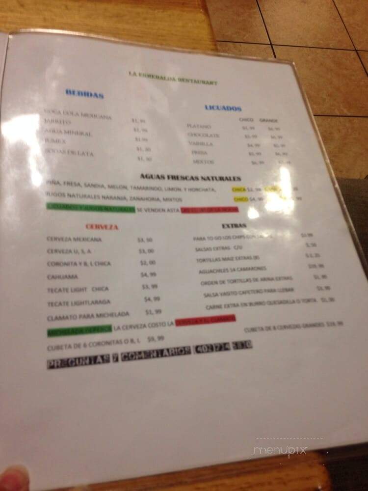 Ta Queria La Esmeralda - Omaha, NE menu_pic
