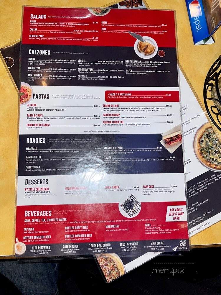 Zio's Pizzeria - Omaha, NE menu_pic