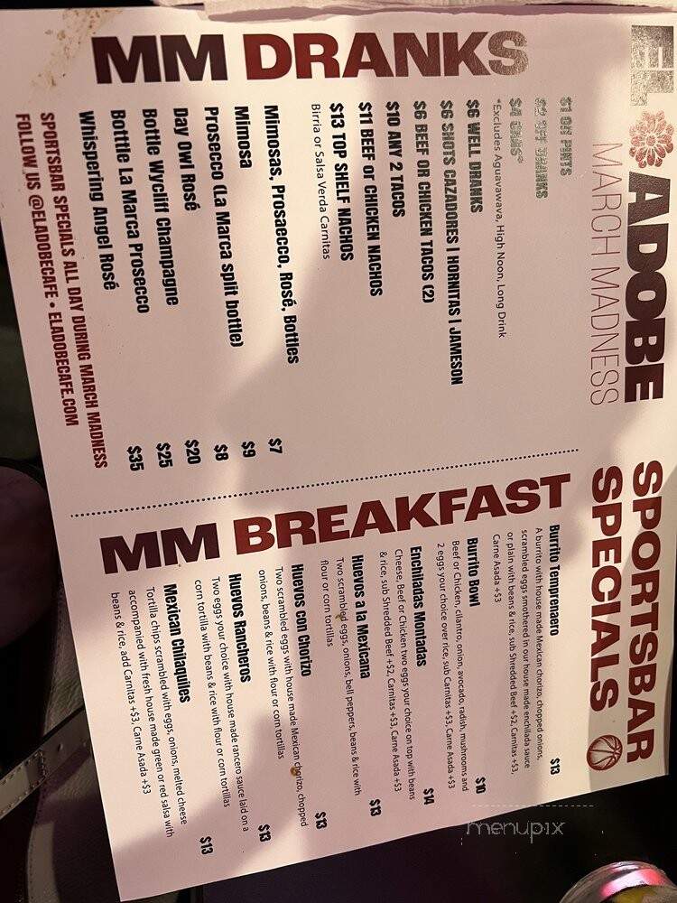 El Adobe Cafe - Reno, NV menu_pic
