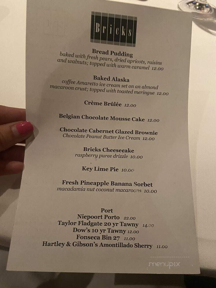 Bricks Restaurant & Wine Bar - Reno, NV menu_pic
