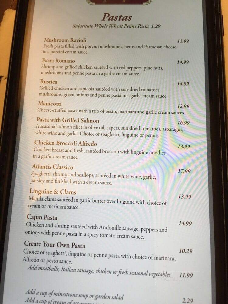 Cafe Alfresco at Atlantic Casino Resort - Reno, NV menu_pic