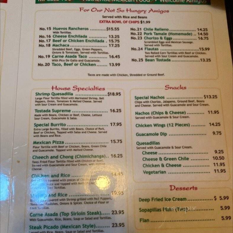Mi Casa Too - Reno, NV menu_pic