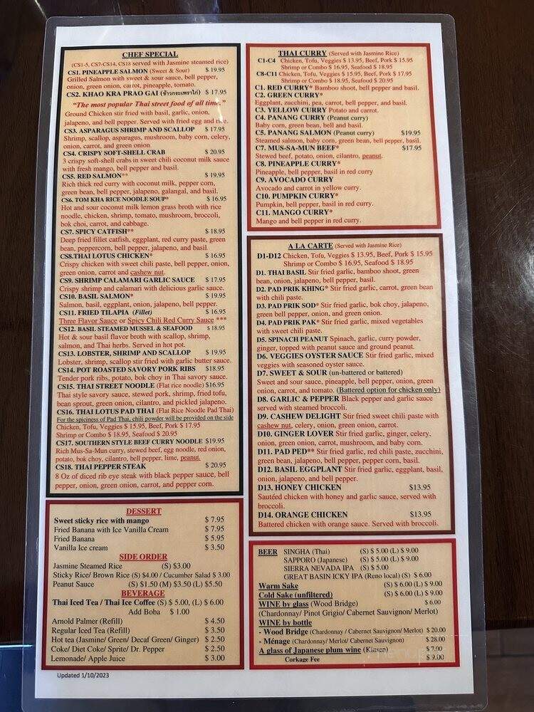 Thai Lotus - Reno, NV menu_pic