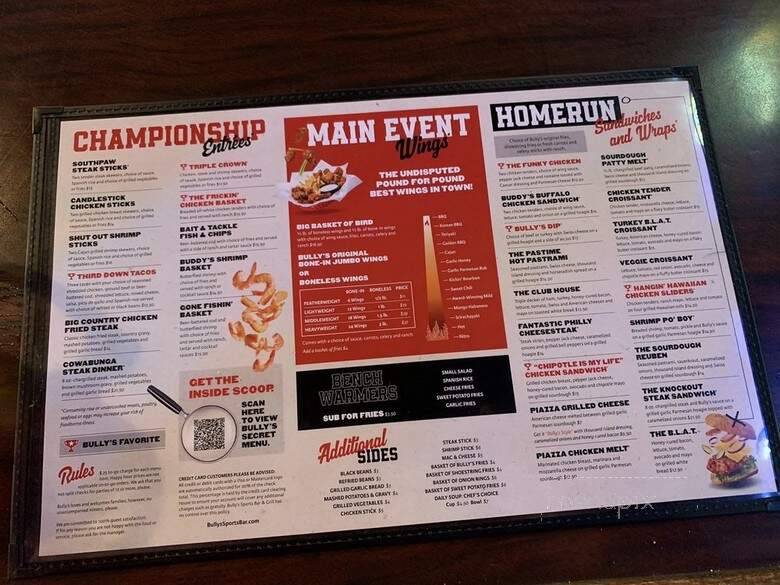 Bully's Sports Bar & Grill Inc - Carson City, NV menu_pic
