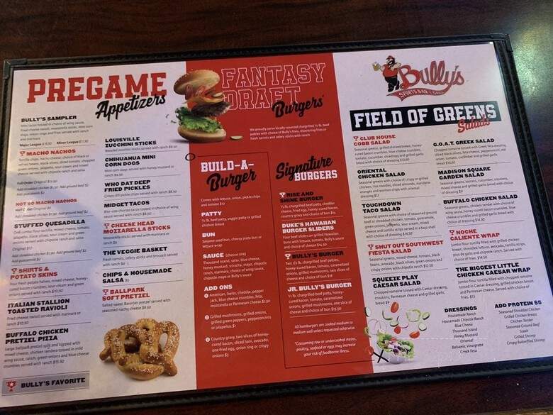 Bully's Sports Bar & Grill Inc - Carson City, NV menu_pic