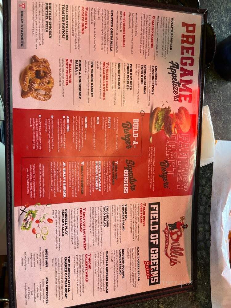 Bully's Sports Bar & Grill - Sparks, NV menu_pic