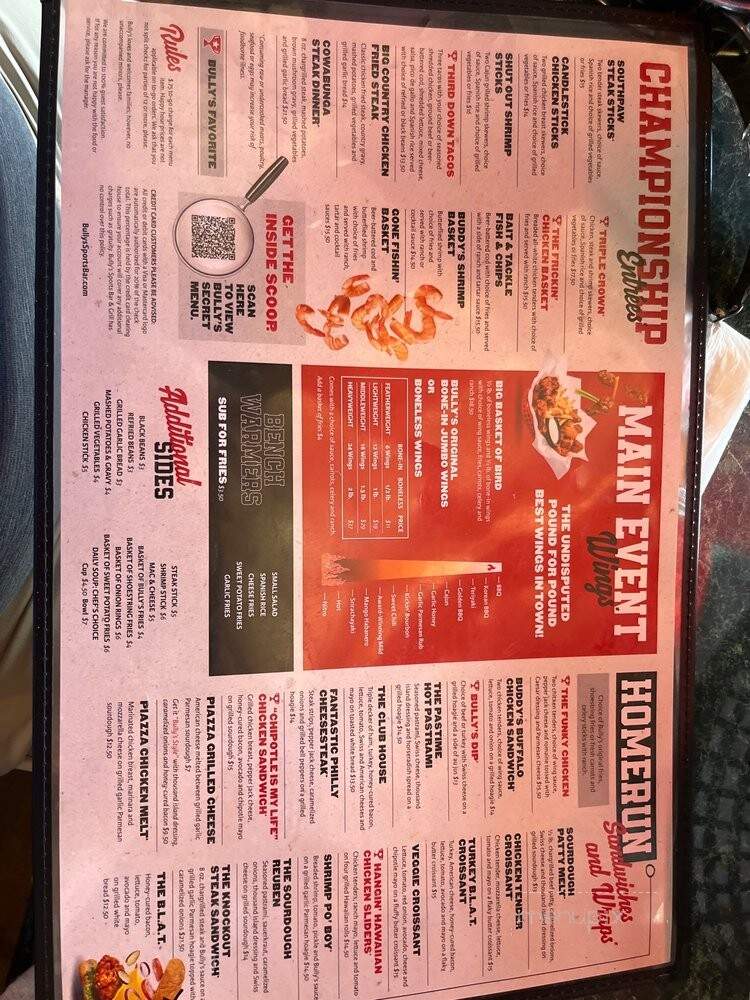 Bully's Sports Bar & Grill - Sparks, NV menu_pic