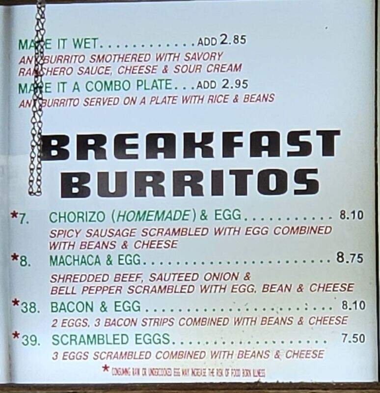 Super Burrito - Sparks, NV menu_pic