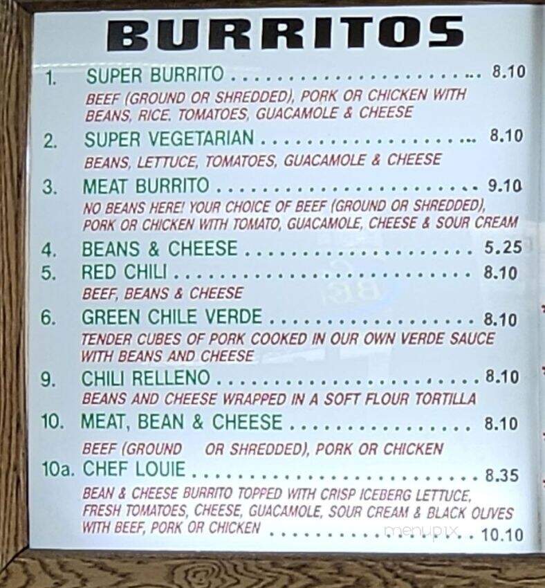 Super Burrito - Sparks, NV menu_pic