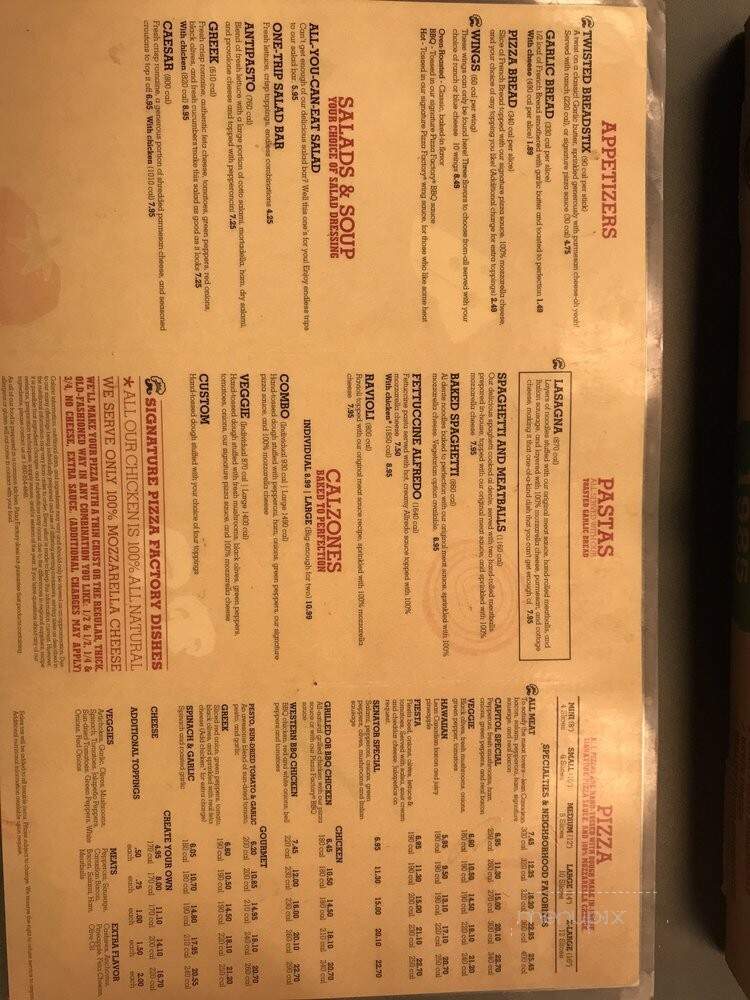 Pizza Factory - Carson City, NV menu_pic