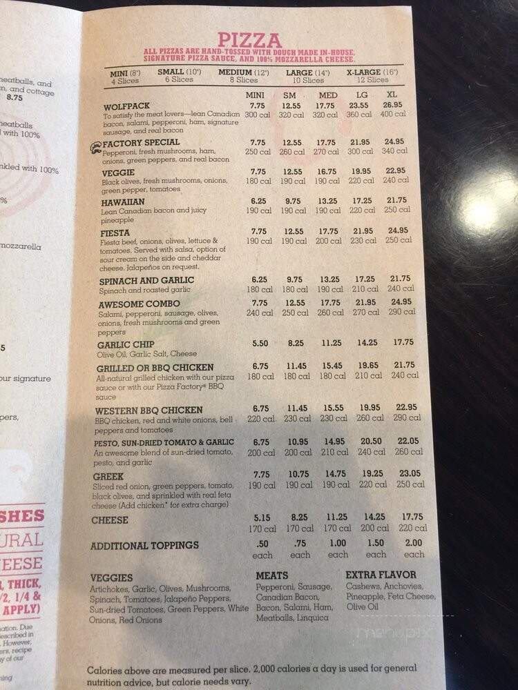 Pizza Factory - Dayton, NV menu_pic