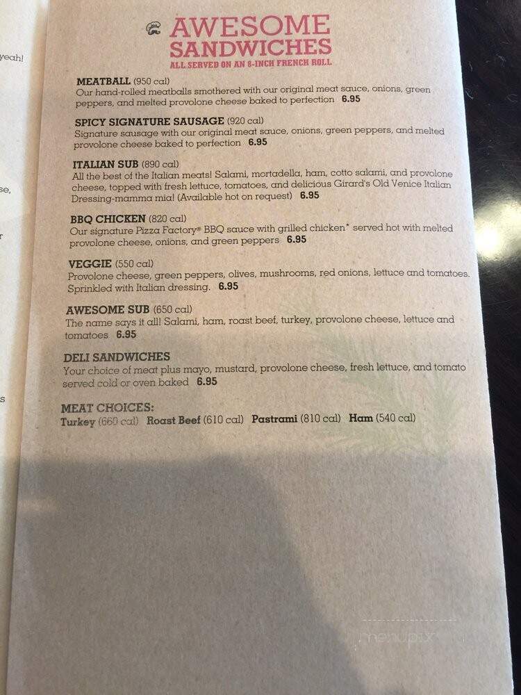 Pizza Factory - Dayton, NV menu_pic