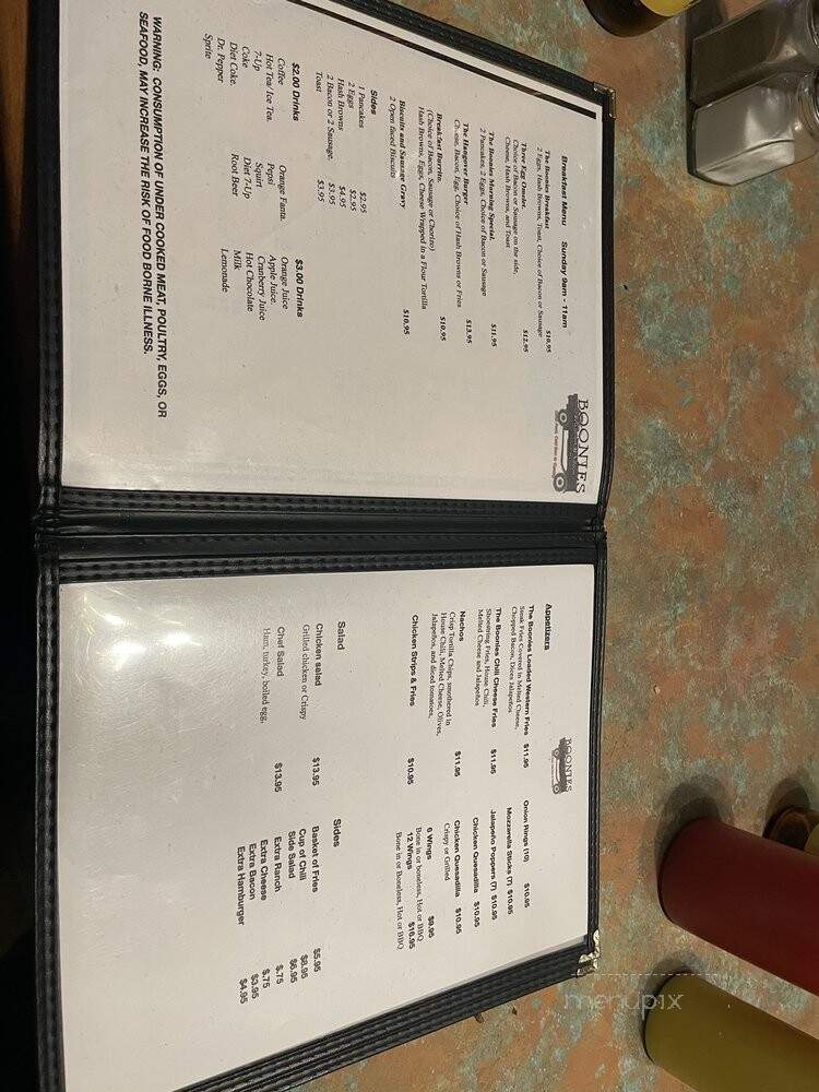 Boonies Saloon - Dyer, NV menu_pic