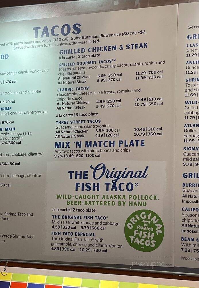 Rubio's - Las Vegas, NV menu_pic