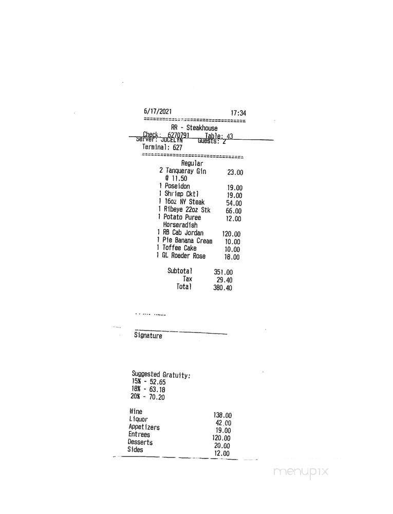 T Bones - Las Vegas, NV menu_pic