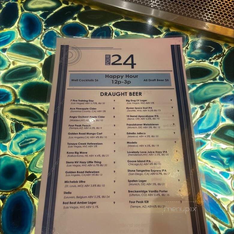 Pour For You - Las Vegas, NV menu_pic