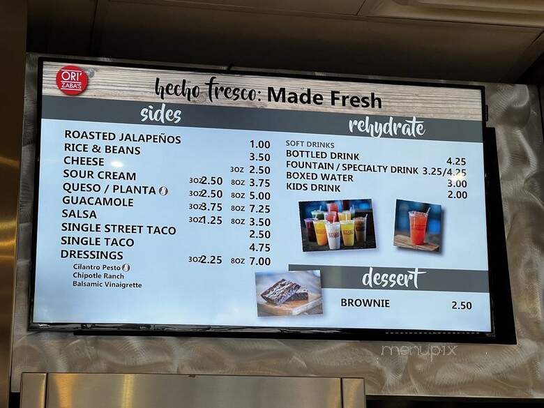 Zabas Mexican Grill - Las Vegas, NV menu_pic
