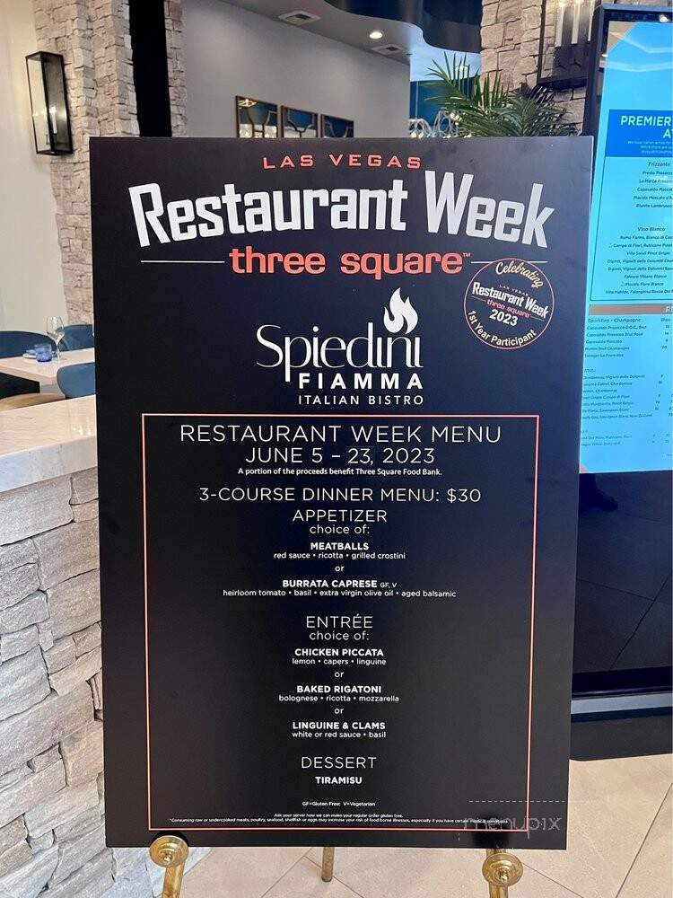 Spiedini Ristorante - Las Vegas, NV menu_pic