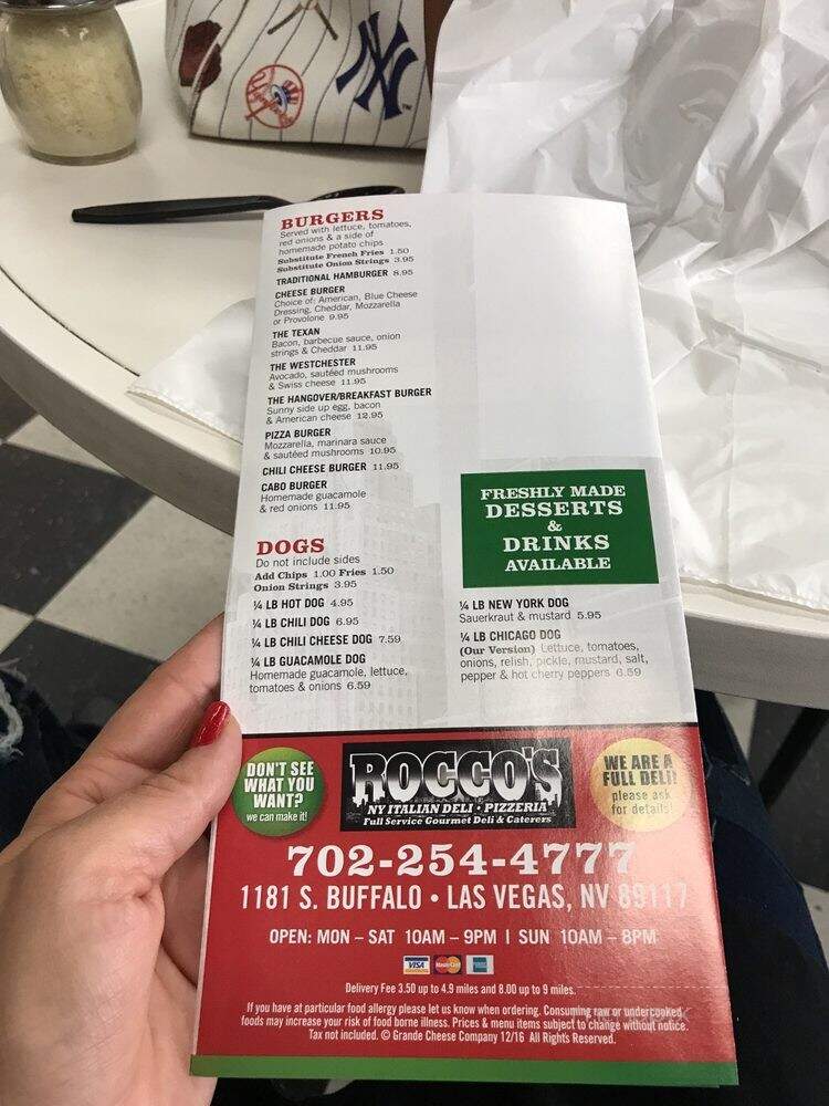 Rocco's New York Italian Deli - Las Vegas, NV menu_pic