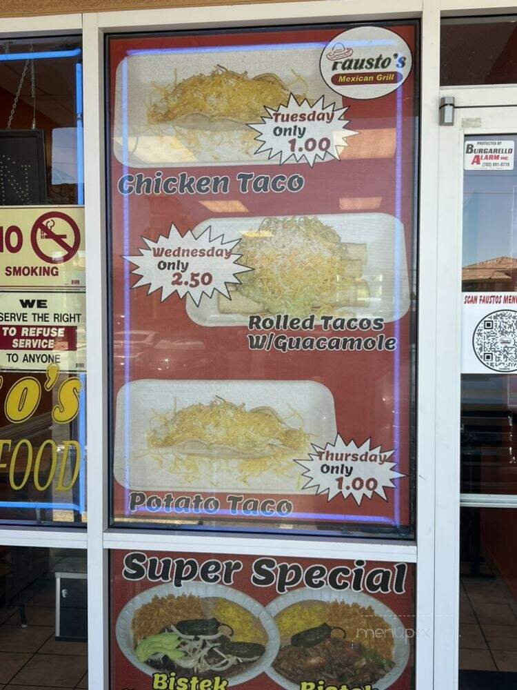 Fausto's Mexican Grill - Las Vegas, NV menu_pic