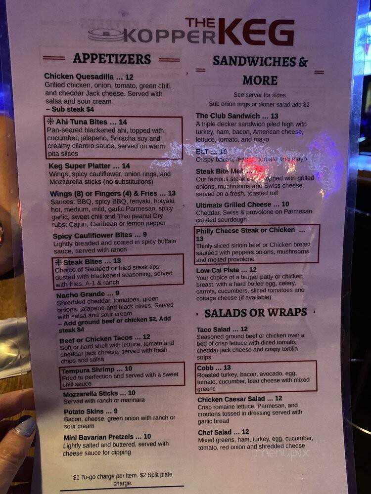 Kopper Keg Restaurant & Lounge - Las Vegas, NV menu_pic