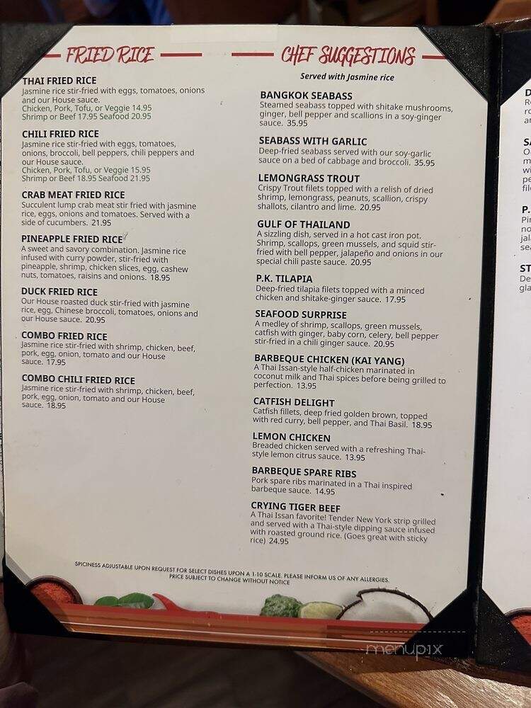 Pin Kaow Restaurant - Las Vegas, NV menu_pic