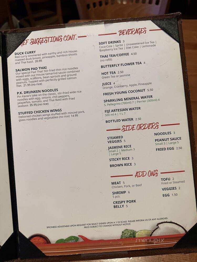 Pin Kaow Restaurant - Las Vegas, NV menu_pic
