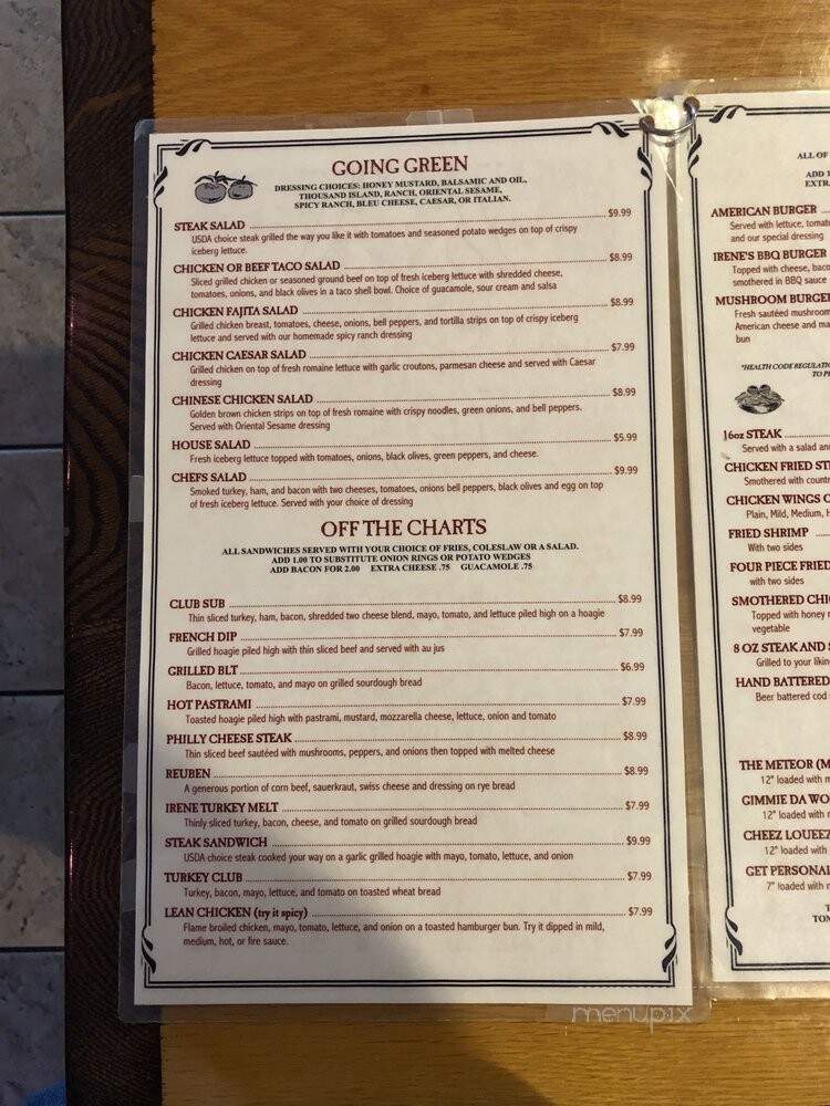 Irene's Grill - Las Vegas, NV menu_pic