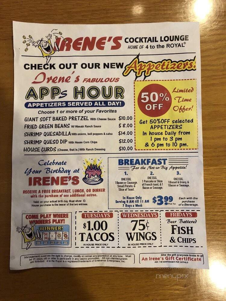 Irene's Grill - Las Vegas, NV menu_pic