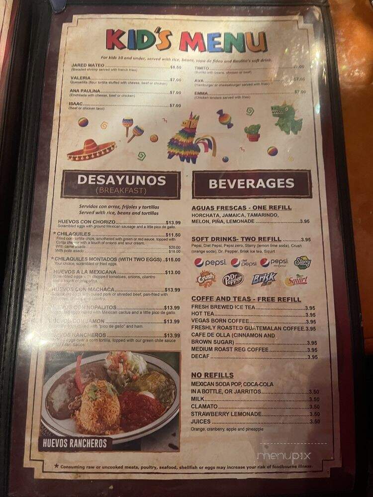 Bonito Michoacan Inc - Las Vegas, NV menu_pic