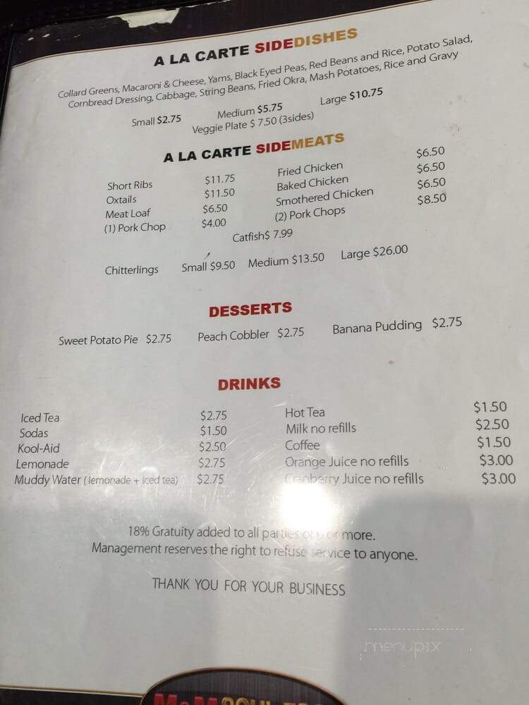 M & M Soul Food Cafe - Las Vegas, NV menu_pic